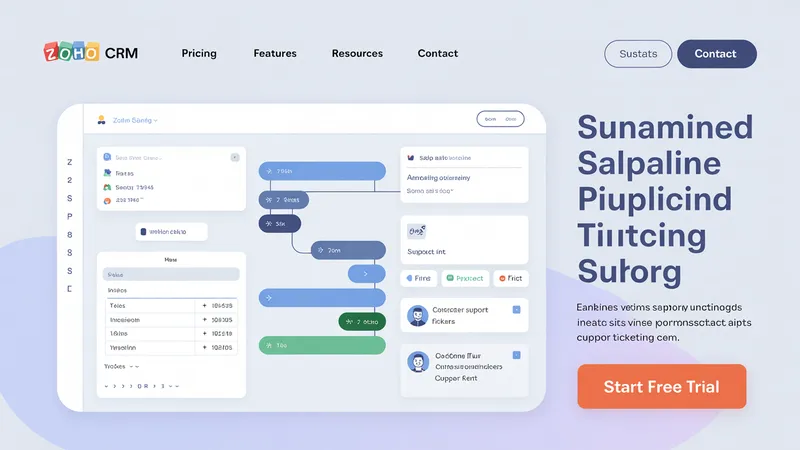 Dashboard Zoho CRM con pipeline de ventas y automatización